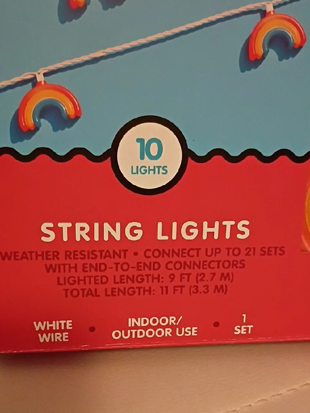 Poptimism Rainbow 10 String Lights